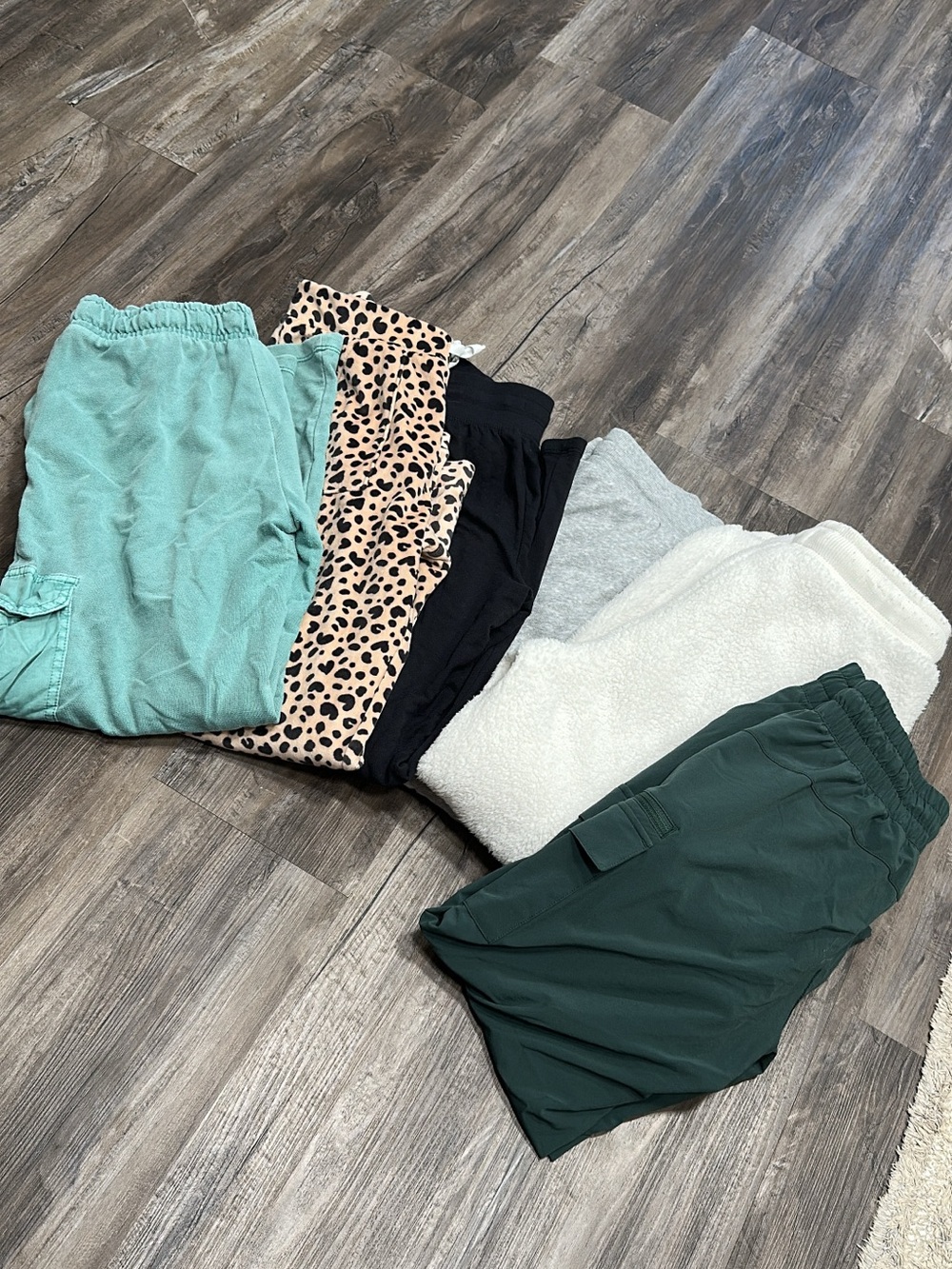 Kids Cargo and Jogger Bottoms - Green, Teal, Black, Cream, Gray, Leopard